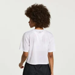 saucony Camisetas|Mujer Elevate Short Sleeve White Tie-Dye Print