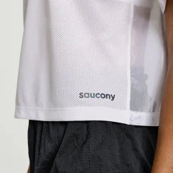 saucony Camisetas|Mujer Elevate Short Sleeve White Tie-Dye Print